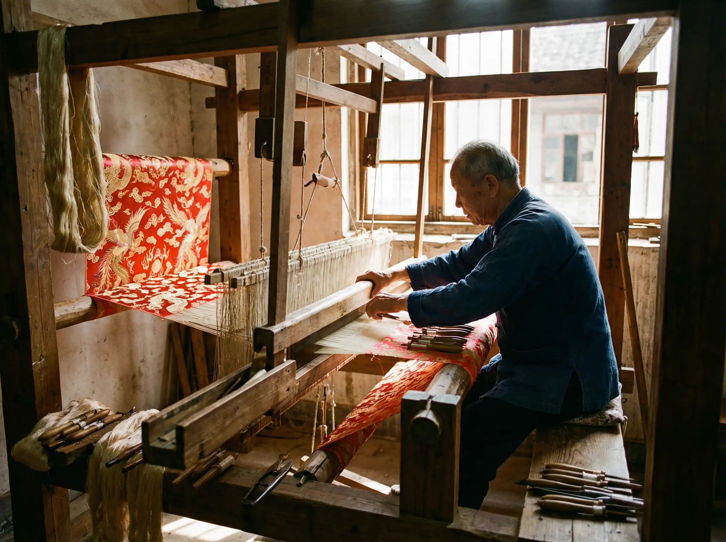 国产视频 丝绸织造非遗技艺展示